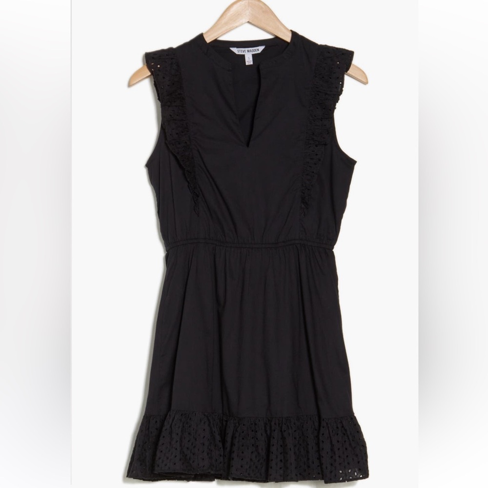 Steve Madden ruffled eyelet mini dress